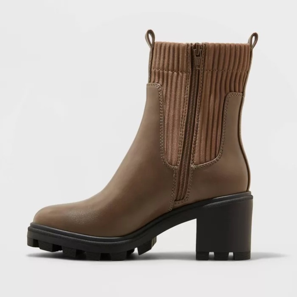 A New Day Natasha Taupe Sock Boots NWT